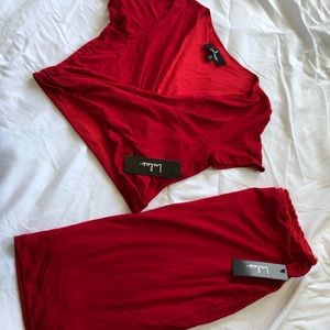 ✨NWT✨Lulus 2 piece red pencil skirt and top